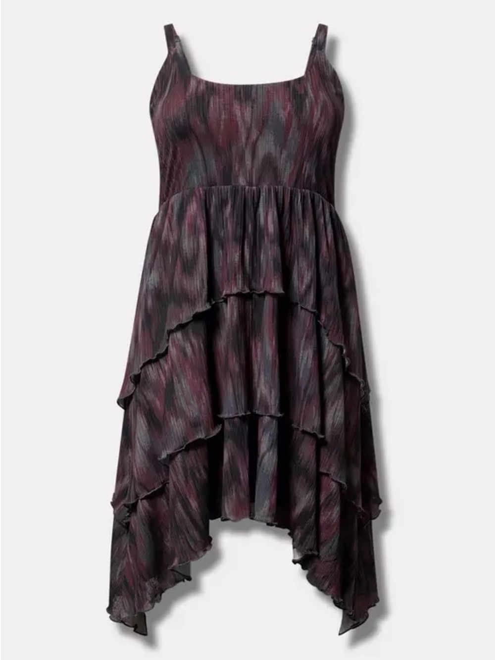 NWT Torrid Black Marble Print Tiered Cami Mini Dress Flowy Gauze Plus 3 22/24 - Picture 5 of 6